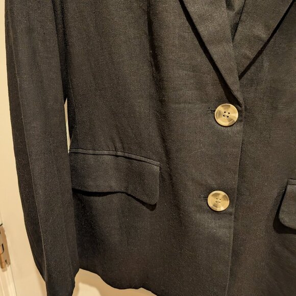 NWT Steve Madden Black Oversized Boyfriend Blazer Linen Blend Size Small - Picture 5 of 10